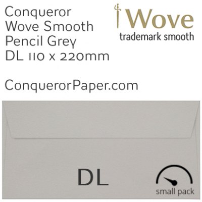 Envelopes Wove Pencil Grey DL-110x220mm 120gsm 50 Pack